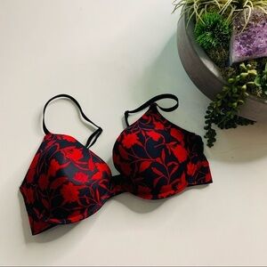 Adrienne Vittadini studio sexy lace red rose bra black 36C